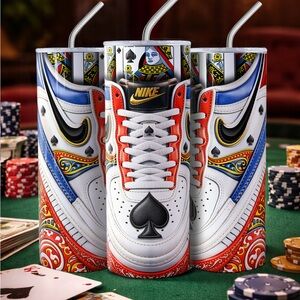 Nike Playing Card Themed Drinkware - Red, Blue, White